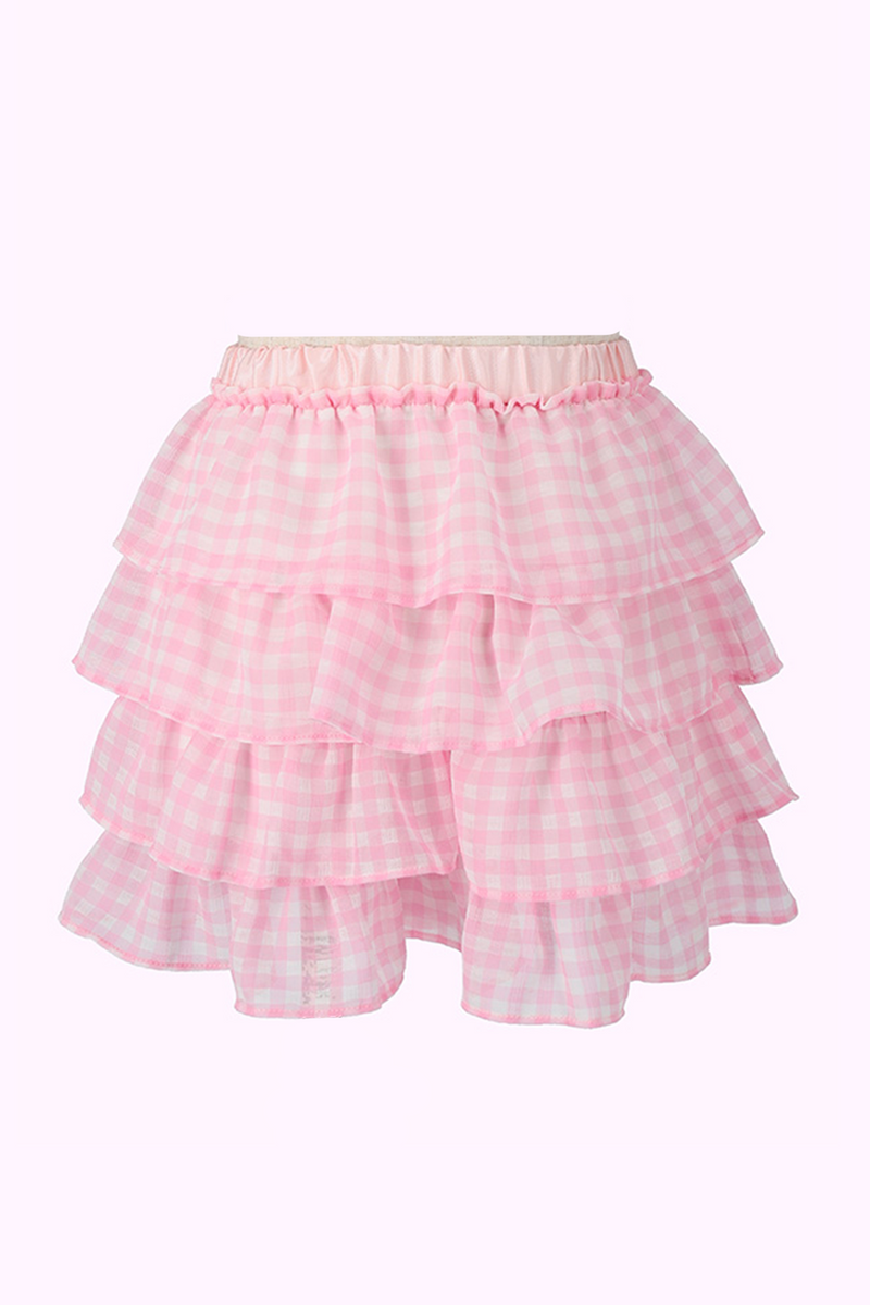 新品タグ付き‼️sheller シェリエギンガムツイードキュロット シェリエsheller ギンガムツイードキュロットパンツ ピンク S 新品未