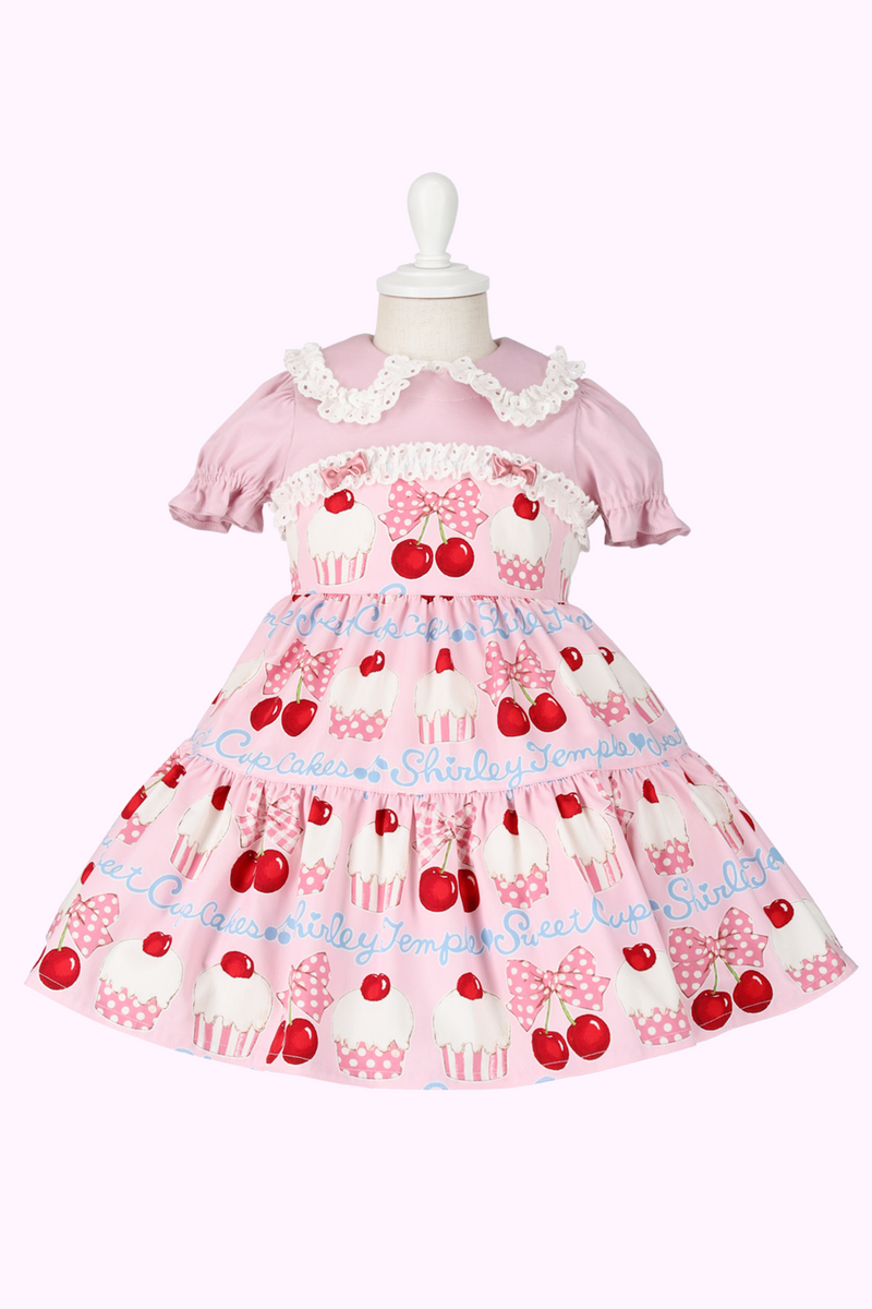 フリルケーキプリント　ワンピース スイートカップケーキプリントワンピース(Toddler) – Shirley Temple