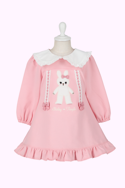 うさぎアップリケロゴ刺繍ワンピース(Toddler)