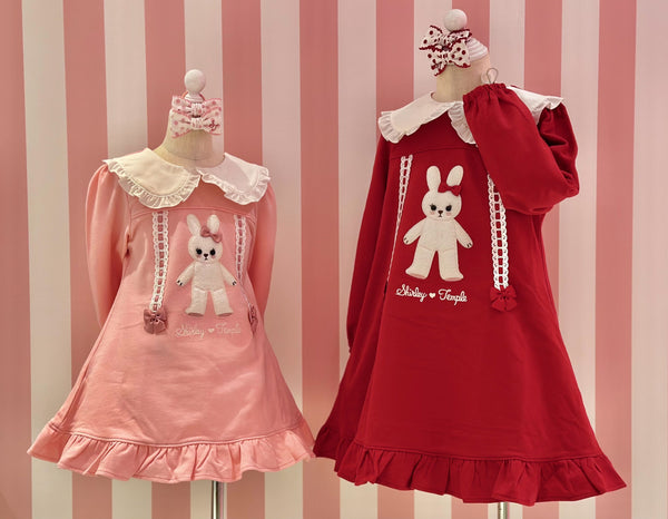 うさぎアップリケロゴ刺繍ワンピース(Toddler)