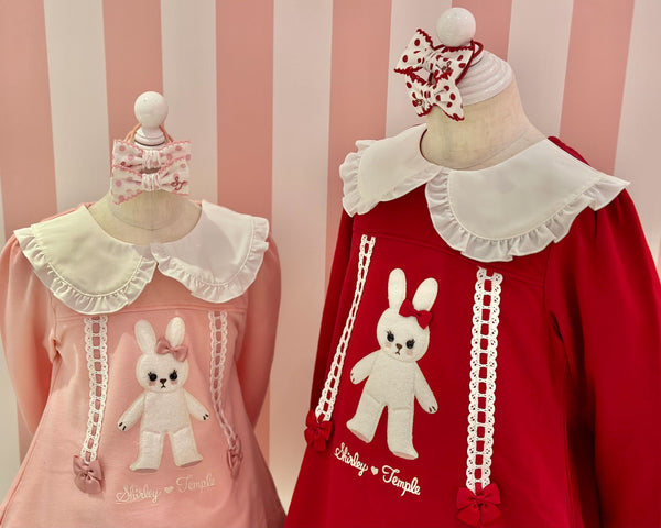 うさぎアップリケロゴ刺繍ワンピース(Toddler)