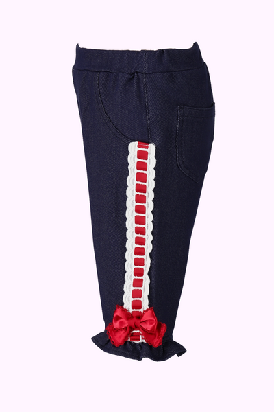 サイドレースデニムニットパンツ(Baby・80cm)