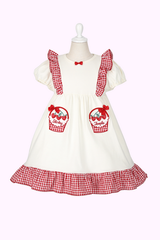 いちごバスケットアップリケカットソーワンピース(Toddler)