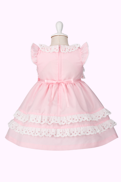 シャンブレーレースお花リボンワンピース（Toddler）