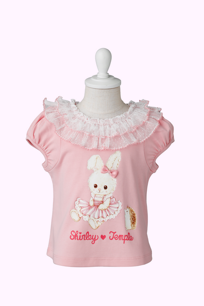 うさぎプリントチュールフリルプルオーバー(Baby)