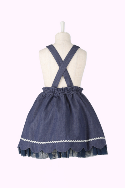 リボン付きデニムサロペットスカート(Toddler)