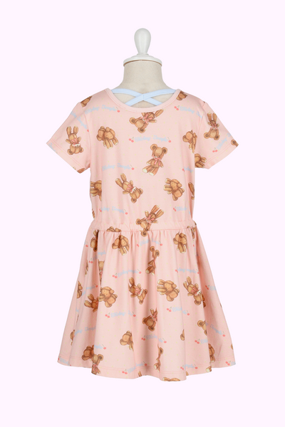 くまぬいぐるみプリントカットソーワンピース(Toddler)