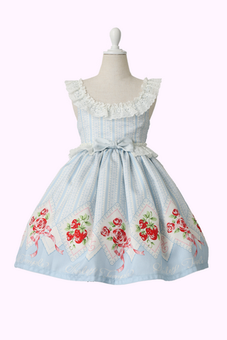 ローズ＆ストロベリーハンカチプリントジャンパースカート(Sister)