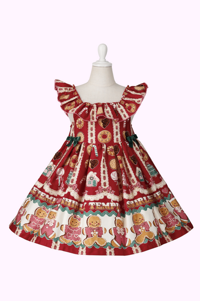 ジンジャーマンクッキープリントジャンパースカート（Sister）