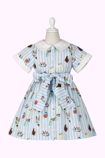 チョコミントプリントシャツワンピース（Toddler）