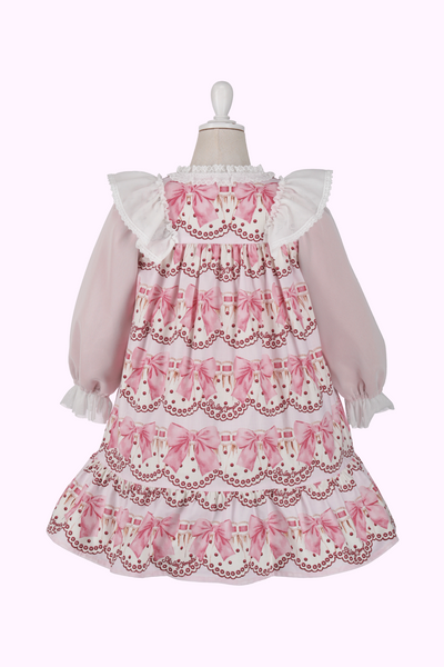 アンティークリボンレースプリントワンピース（Toddler）