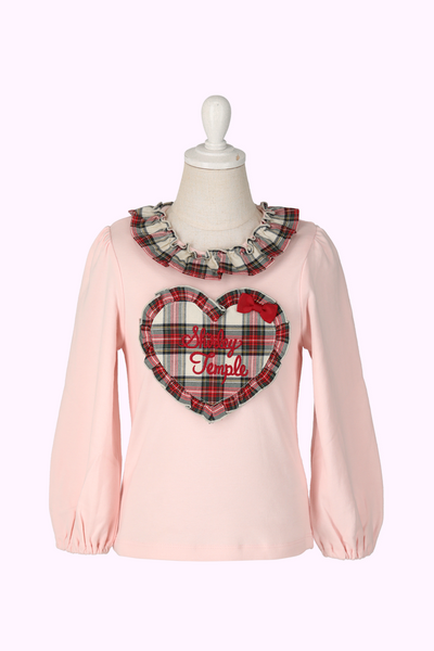 タータンロゴハートアップリケカットソー（Toddler）
