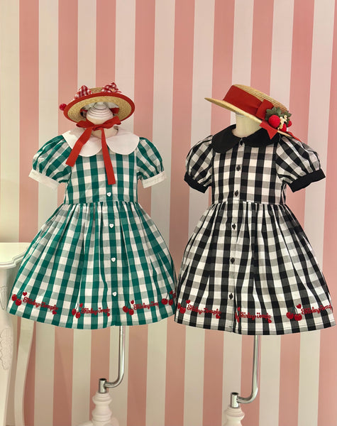 ブロックチェックチェリーワンピース（Toddler）