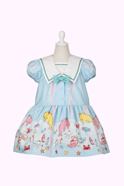 マリンフレンズプリントセーラーワンピース（Baby）