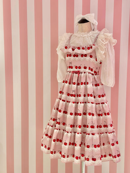 チェリースカラップレースプリントジャンパースカート（Ladies）