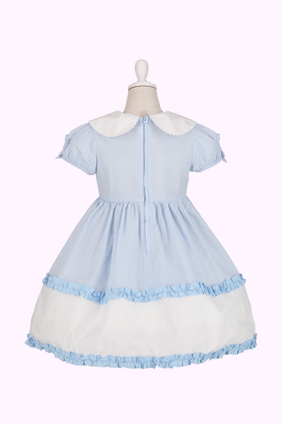 サッカーストライプお花アップリケワンピース（Baby）