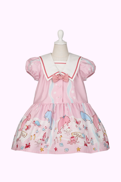 マリンフレンズプリントセーラーワンピース（Baby）