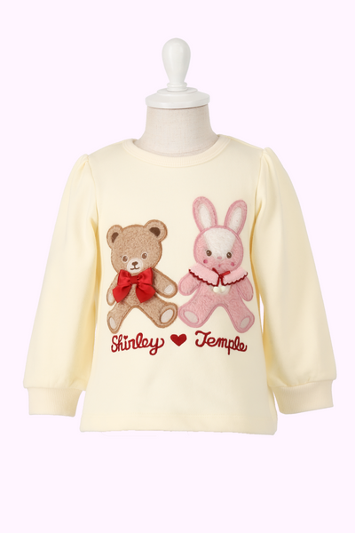 くま＆うさぎぬいぐるみアップリケトレーナー(Toddler)