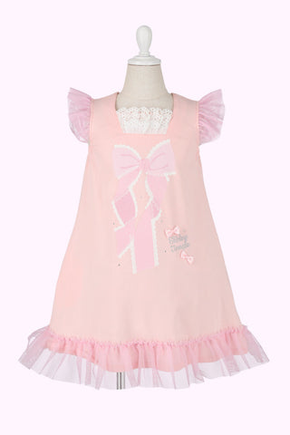 リボンプリントチュールフリルワンピース（Toddler）