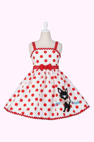 ねこアップリケドットサンドレス(Toddler)