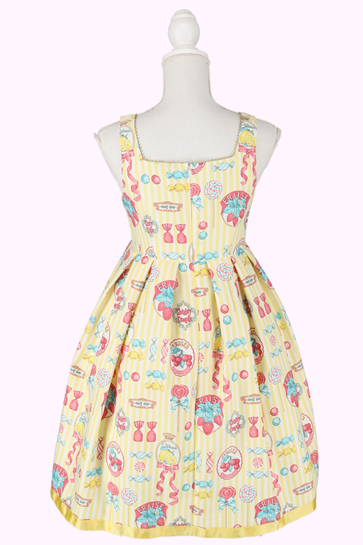 シャーリーカフェプリントジャンパースカート フルーツラベルプリントジャンパースカート(Ladies) – Shirley