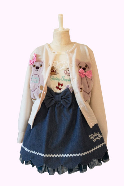 リボン付きデニムサロペットスカート(Toddler)