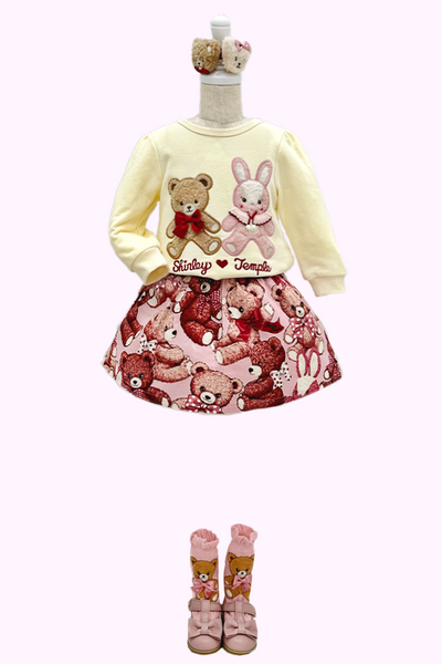 くま＆うさぎぬいぐるみアップリケトレーナー(Toddler)