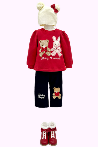 くま＆うさぎぬいぐるみアップリケトレーナー(Toddler)