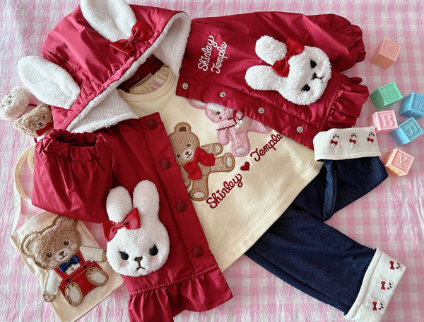 くま＆うさぎぬいぐるみアップリケトレーナー(Toddler)